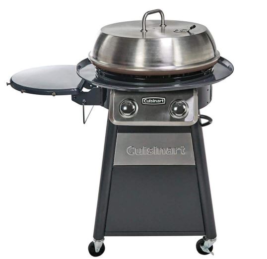 2-Burner Propane Gas 360-Degree Griddle Cooking Center in Gray with Stainless Steel Lid