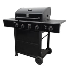 Kenmore 4 Burner Open Cart Propane GAS BBQ Grill with Side Burner, Black