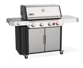 Weber Genesis S-435 4-Burner Propane Gas Grill in Stainless Steel with Side Burner