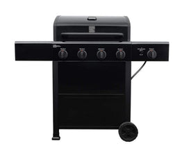 Kenmore 4 Burner Open Cart Propane GAS BBQ Grill with Side Burner, Black