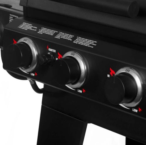 Char-Griller Double Play 1,260 sq., in. 3-Burner Gas and Charcoal Grill in Black