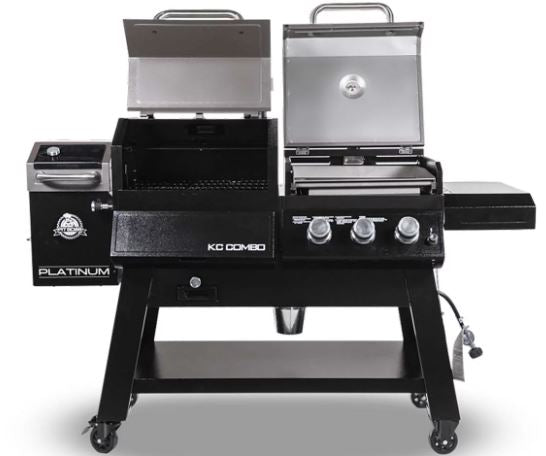 Pit Boss Platinum KC Combo, Wifi And Bluetooth Wood Pellet And Gas Grill