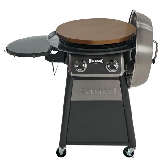 2-Burner Propane Gas 360-Degree Griddle Cooking Center in Gray with Stainless Steel Lid