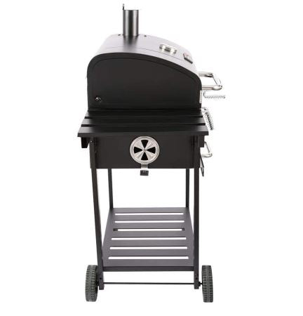 Royal Gourmet Charcoal Grill with 2 Side Table in Black Plus a Cover