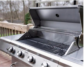 Monument Grills 4-Burner Propane Gas Grill in Stainless Steel with LED Controls and Side Burner