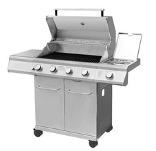 Monument Grills 4-Burner Propane Gas Grill in Stainless Steel with LED Controls and Side Burner