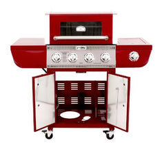 Cuisinart Red Four Burner Dual Fuel Gas Grill
