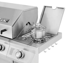 Monument Grills 4-Burner Propane Gas Grill in Stainless Steel with LED Controls and Side Burner