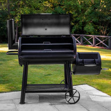 Char-Griller Grand Champ Charcoal Grill and Offset Smoker in Black
