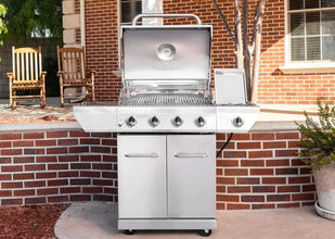 Nexgrill 4-Burner Propane Gas Grill in Stainless Steel with Side Burner